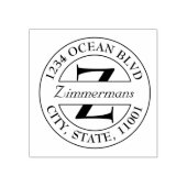 自分の家族のモノグラムモダンラウンドの作成 ラバースタンプ (インプリント)