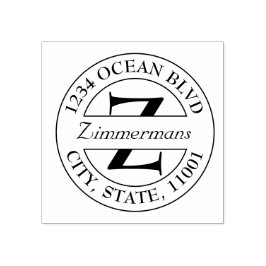 自分の家族のモノグラムモダンラウンドの作成 ラバースタンプ