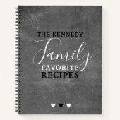 自分の家族のレシピをお気に入りの作成する ノートブック (正面)