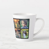 自分の家族の写真のコラージュのファミリ名を作成する カフェラテマグ (右)