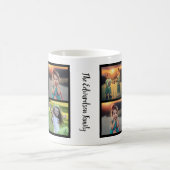 自分の家族の写真のコラージュのファミリ名を作成する コーヒーマグカップ (中央)