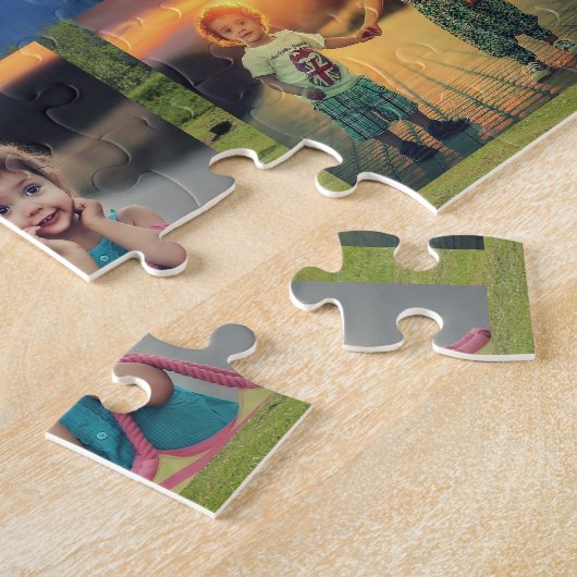 自分の家族の写真のコラージュの家族の名前を作成する ジグソーパズル (側面)