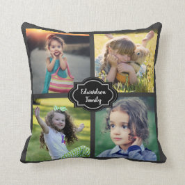 自分の家族の写真のコラージュを作成する クッション