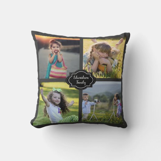 自分の家族の写真のコラージュを作成する クッション (正面)