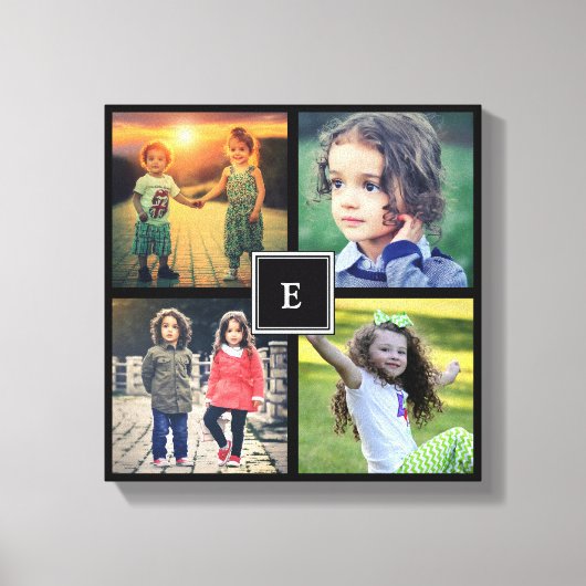 自分の家族の写真のコラージュを作成 キャンバスプリント (正面)