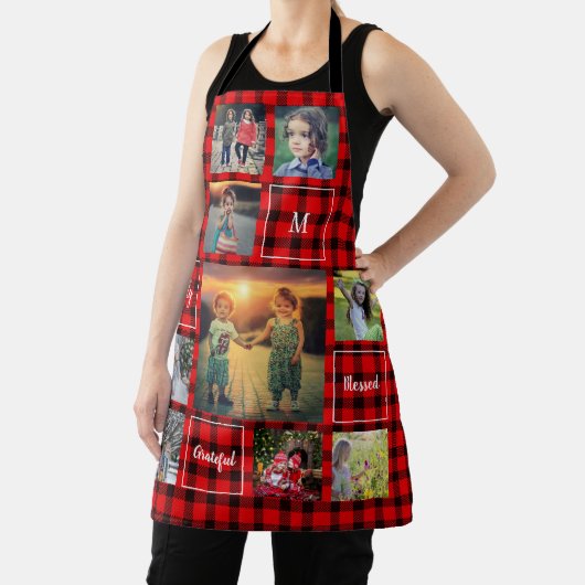 自分の家族の写真のコラージュモノグラムを作成する エプロン (インサイチュ)