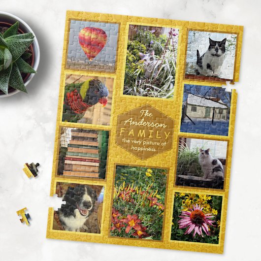 自分の家族の写真のコラージュ名ハニーを作成 ジグソーパズル