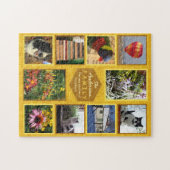 自分の家族の写真のコラージュ名ハニーを作成 ジグソーパズル (横)