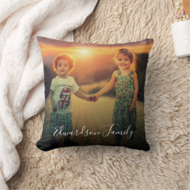 自分の家族の写真のモノグラム名を作成する クッション