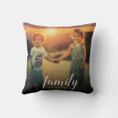 自分の家族の写真の文字オーバーレイを作成 クッション (裏面)