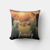 自分の家族の写真の文字オーバーレイを作成 クッション (正面)