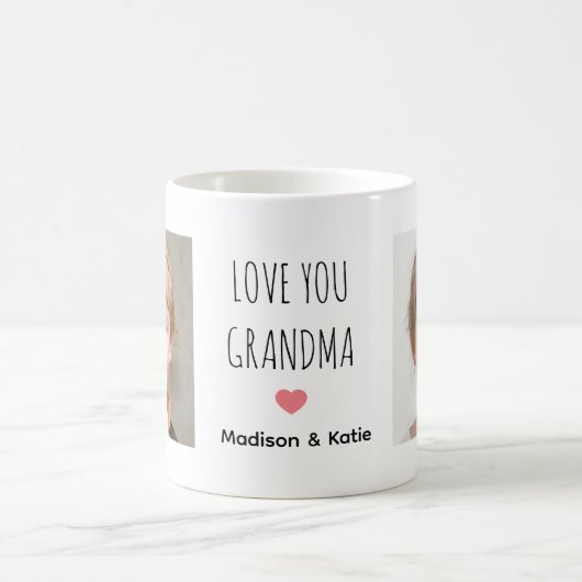 自分の家族の写真を作成おばあちゃん コーヒーマグカップ (中央)