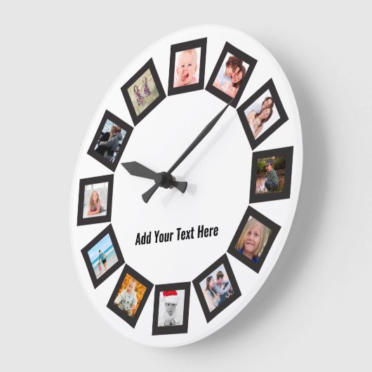 自分の家族の写真を作成するアクリルの壁時計 ラージ壁時計 (傾斜)