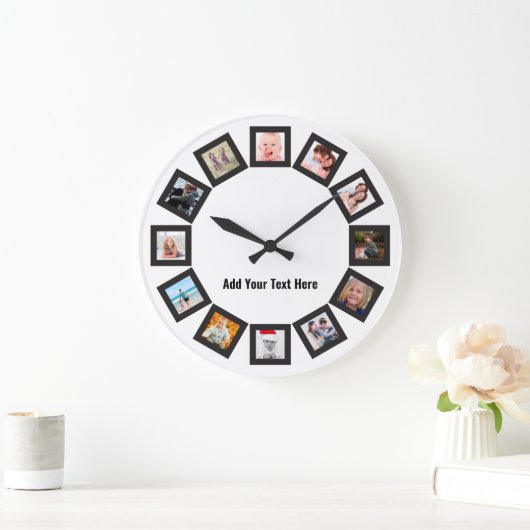 自分の家族の写真を作成するアクリルの壁時計 ラージ壁時計 (ホーム)