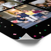 自分の家族の写真を作成するコラージモノグラム ポスター (角)