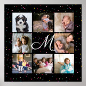 自分の家族の写真を作成するコラージモノグラム ポスター (正面)