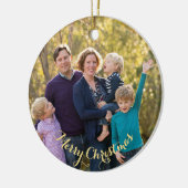 自分の家族の写真を作成するホリデークリスマス セラミックオーナメント (左)