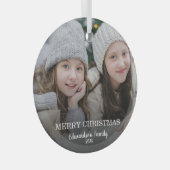 自分の家族の写真を作成するメリークリスマス ガラスオーナメント (正面右)