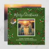 自分の家族の写真を作成するメリークリスマス シーズンカード (正面/裏面)