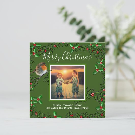 自分の家族の写真を作成するメリークリスマス シーズンカード (スタンド正面)