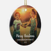 自分の家族の写真を作成するメリークリスマス セラミックオーナメント (右)
