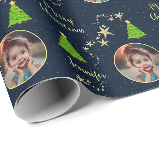 自分の家族の写真を作成するメリークリスマス ラッピングペーパー (ロールコーナー)