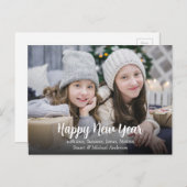 自分の家族の写真を作成する新年おめでとう シーズンポストカード (正面/裏面)