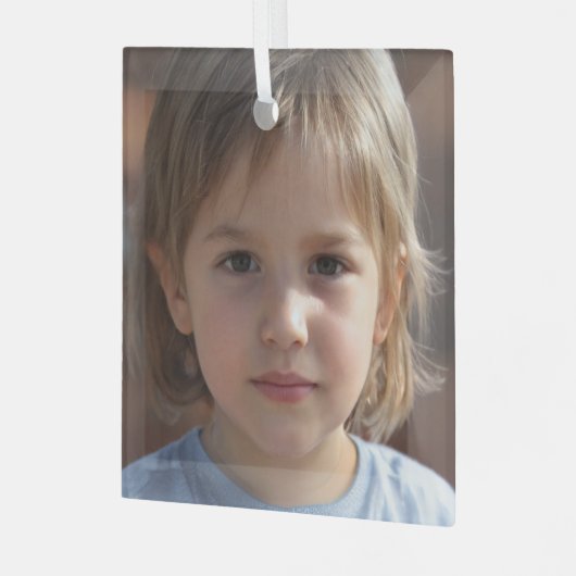 自分の家族の写真を作成する ガラスオーナメント (正面左)