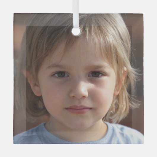 自分の家族の写真を作成する ガラスオーナメント (正面)