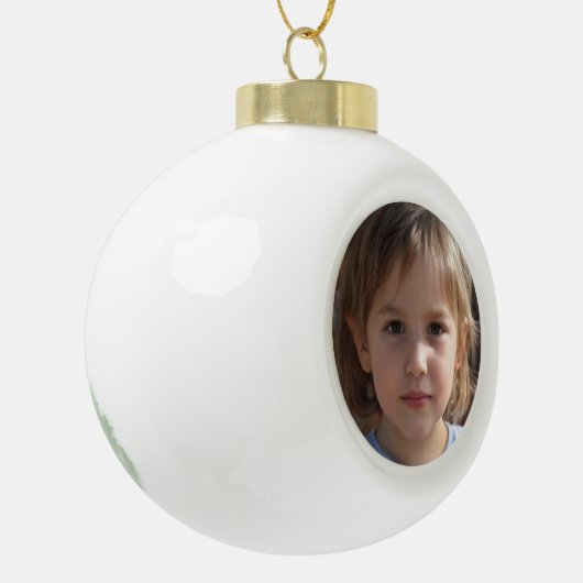 自分の家族の写真を作成する セラミックボールオーナメント (左)