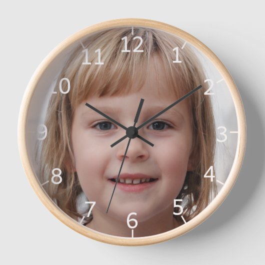 自分の家族の写真を作成する 壁時計 (正面)
