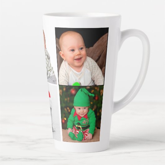 自分の家族の写真を作成ベビー カフェラテマグ (右)