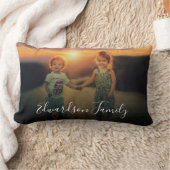 自分の家族の写真を作成モノグラムのする ランバークッション (ブランケット)