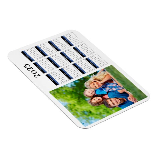 自分の家族の写真を作成2025カレンダーマグネット マグネット (右側)