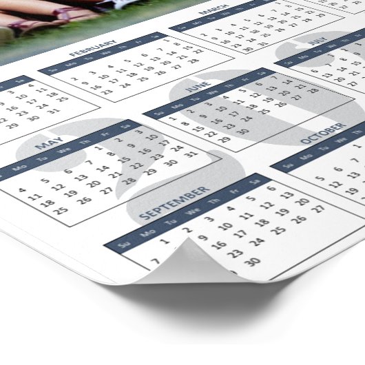 自分の家族の写真を作成2025ポスターカレンダー ポスター (角)