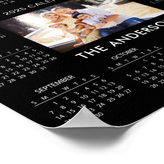 自分の家族の写真を追加2025予定表 | ポスター (角)