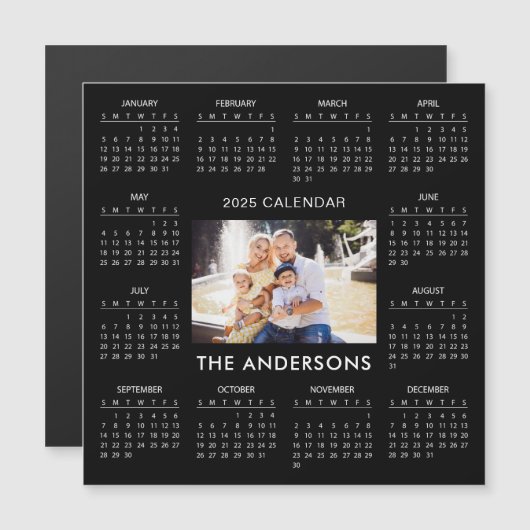 自分の家族の写真を追加2025予定表 | マグネット (正面/裏面)