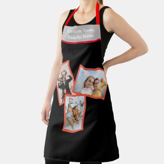 自分の家族の写真エプロンのクリスマスプレゼントを作成する エプロン (インサイチュ)