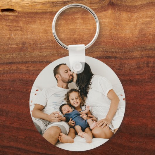 自分の家族の写真カスタムを作成するパーソナライズされた キーホルダー (正面)