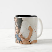 自分の家族の写真カスタムを作成するパーソナライズされた ツートーンマグカップ (正面右)