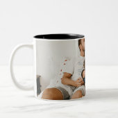 自分の家族の写真カスタムを作成するパーソナライズされた ツートーンマグカップ (左)