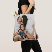 自分の家族の写真カスタムを作成するパーソナライズされた トートバッグ (クローズアップ)