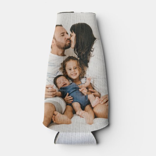 自分の家族の写真カスタムを作成するパーソナライズされた ボトルクーラー (正面)