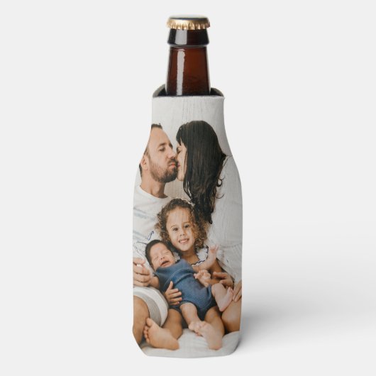 自分の家族の写真カスタムを作成するパーソナライズされた ボトルクーラー (ボトル正面)