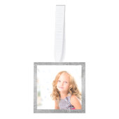 自分の家族の写真カスタムシルバーを作成する キューブオーナメント (正面)