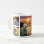 自分の家族の写真コラージュのモノグラム名を作成する コーヒーマグカップ (正面左)