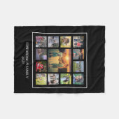 自分の家族の写真コラージュのモノグラム名を作成する フリースブランケット (正面(横))