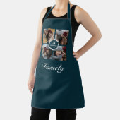 自分の家族の写真コラージュを作成するティール(緑がかった色) エプロン (インサイチュ)