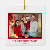 自分の家族の写真モダンをパーソナライズされた作成する セラミックオーナメント (裏面)
