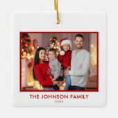 自分の家族の写真モダンをパーソナライズされた作成する セラミックオーナメント (正面)